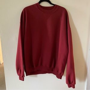 Vintage Jerzees Men's Red Maroon Sweatshirt Size 2XL (50/52) Cotton Poly Blend